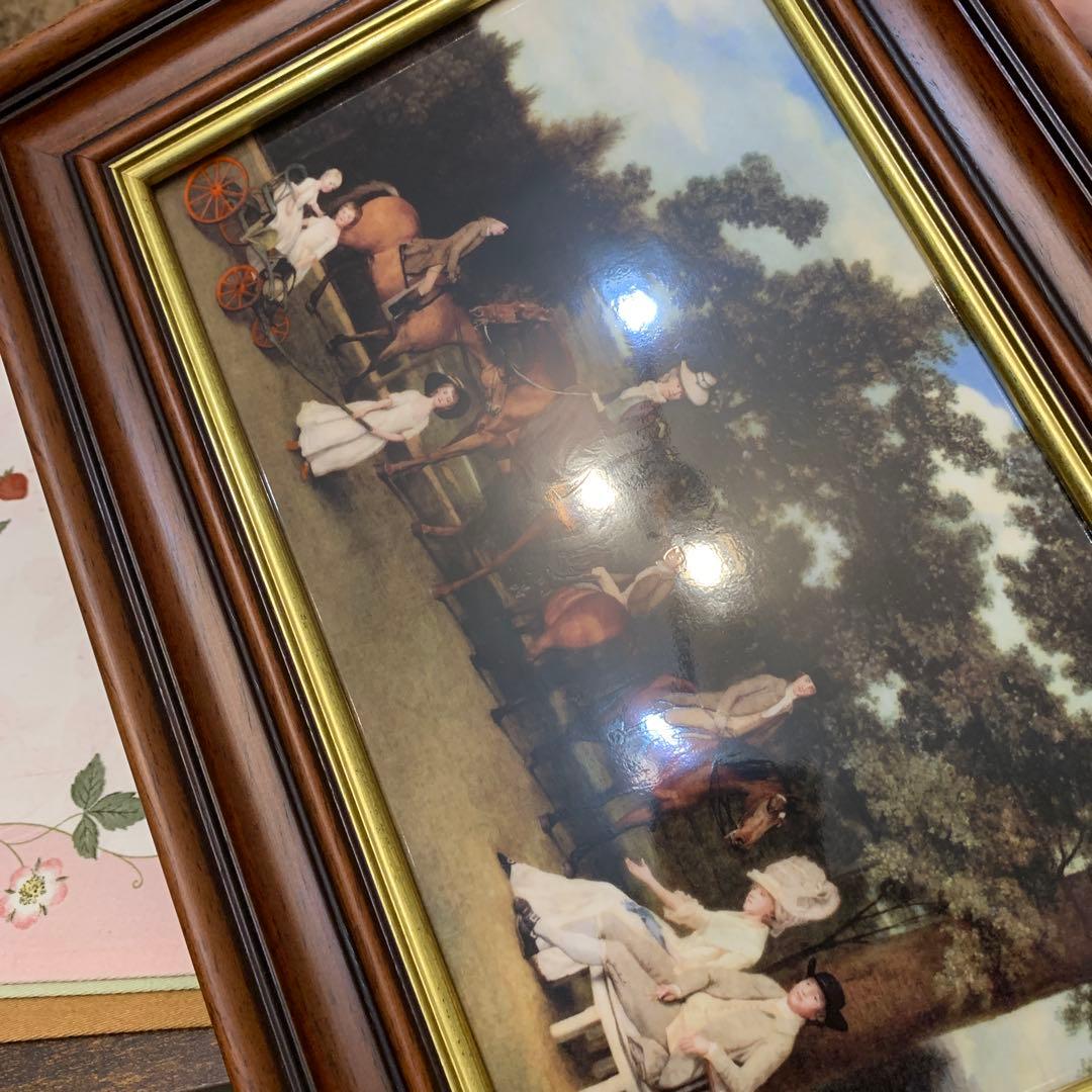 希少　ウェッジウッド ノーブルライン　陶板　ファミリー　プラーク　額