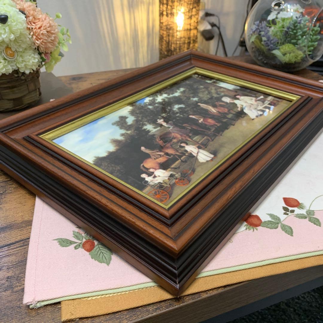 希少　ウェッジウッド ノーブルライン　陶板　ファミリー　プラーク　額