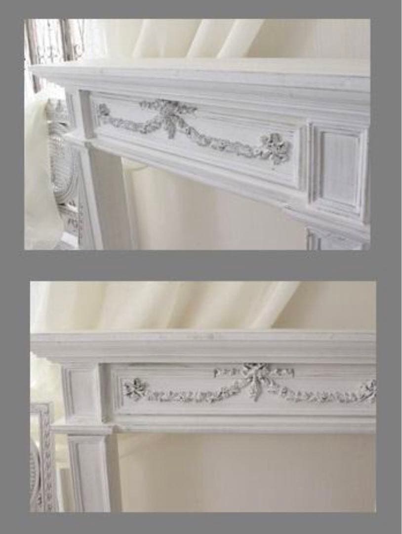 マントルピース　白　シャビーシック　サラグレース　暖炉　フランフラン