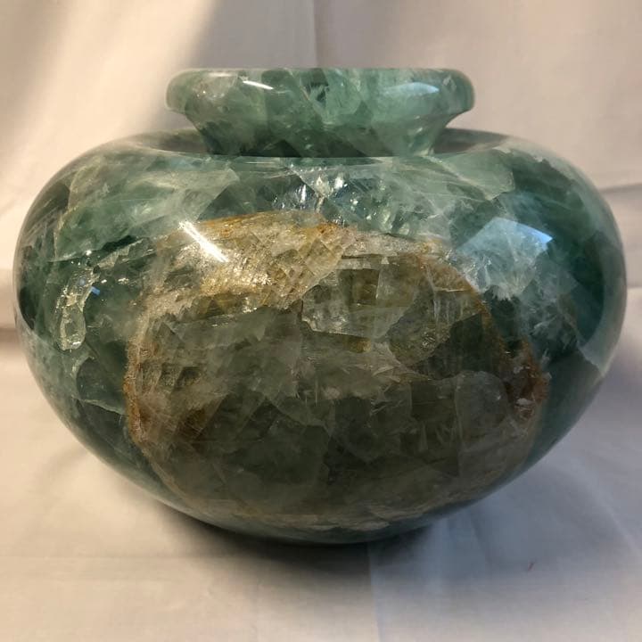 天然フローライト 花器 花瓶 花壺