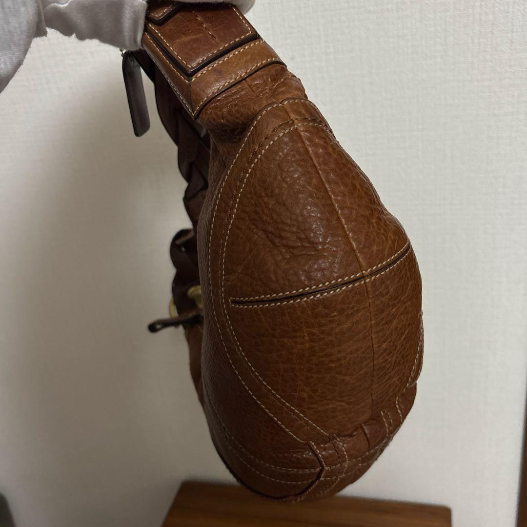 状態良好 オールドコーチ 10043 半月型 ワンハンドル レザー　茶　Y2K