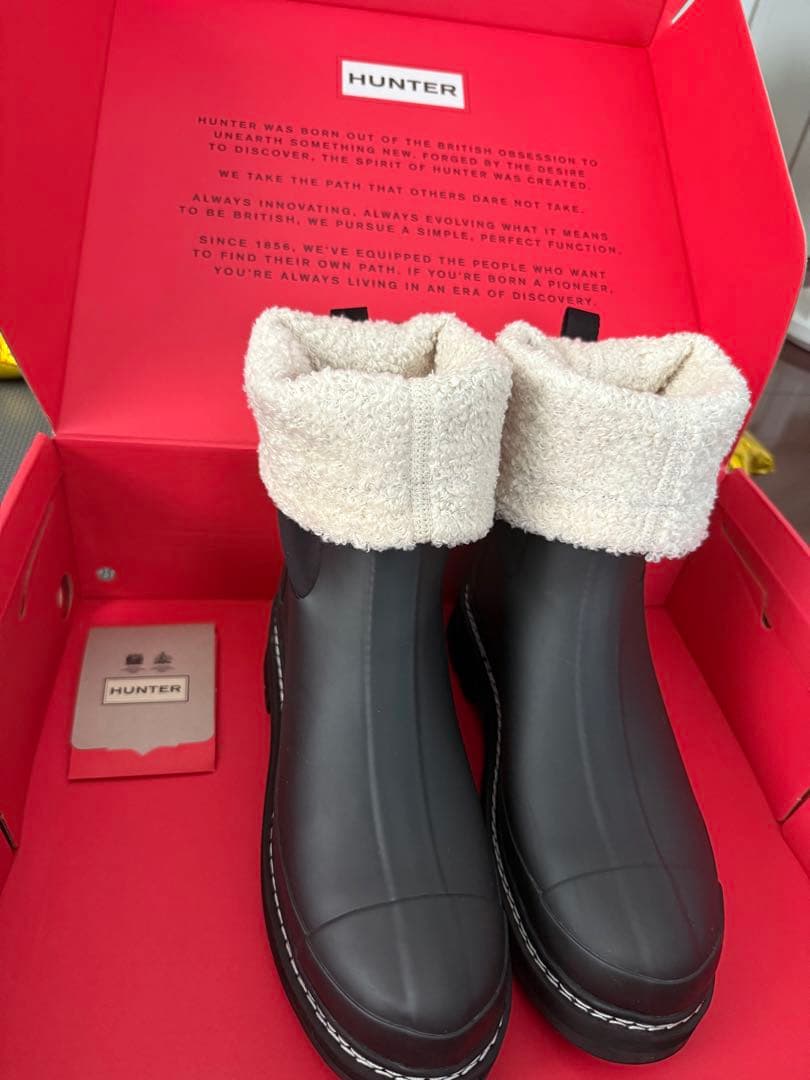 HUNTER ブラック スノーブーツ UK6 25cm