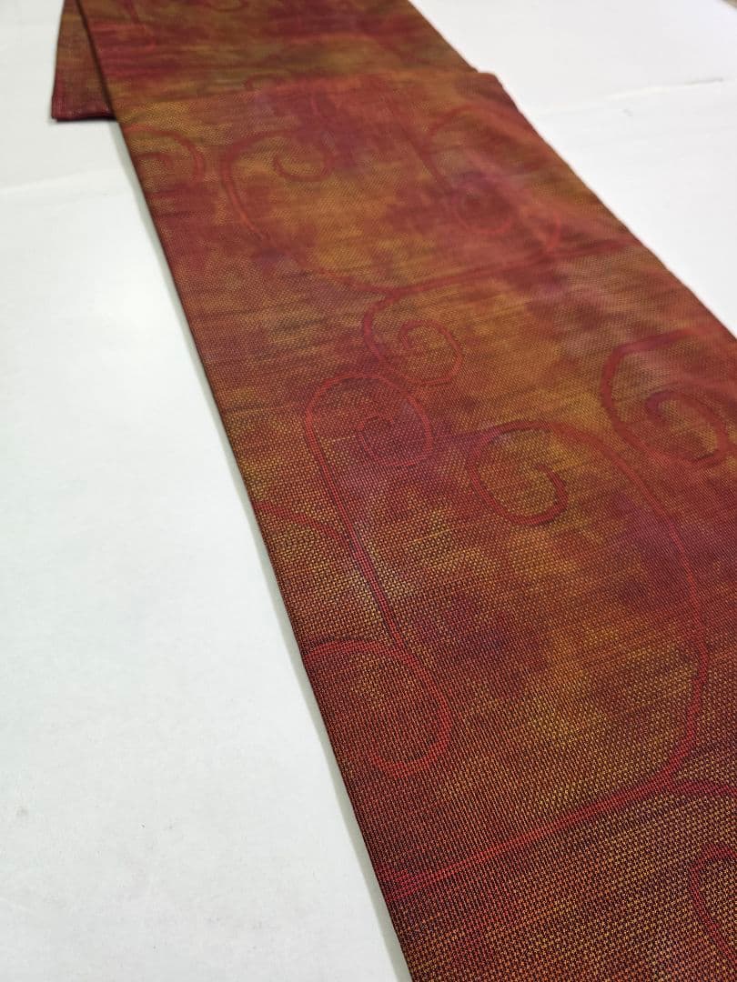 【七代目 都喜ヱ門】【手絣】未使用品 藤絹織物 大島紬 一元式 証紙 躾付き