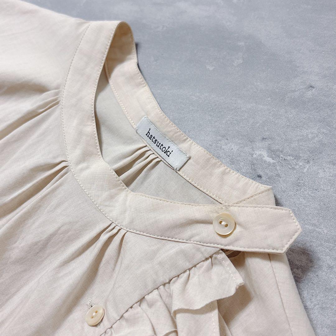 1/25終◆美品✨hatsutoki 西脇 ナチュラル 自然 ブラウス　播州織