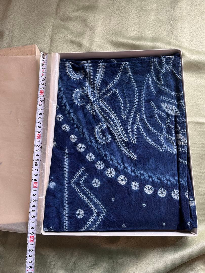 阿波藍 藍染 古布 大判 115×196cm 絞り 木綿 未使用保管品