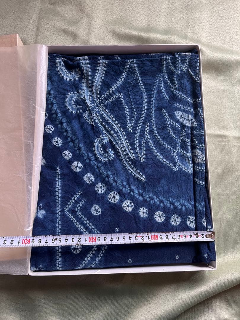 阿波藍 藍染 古布 大判 115×196cm 絞り 木綿 未使用保管品