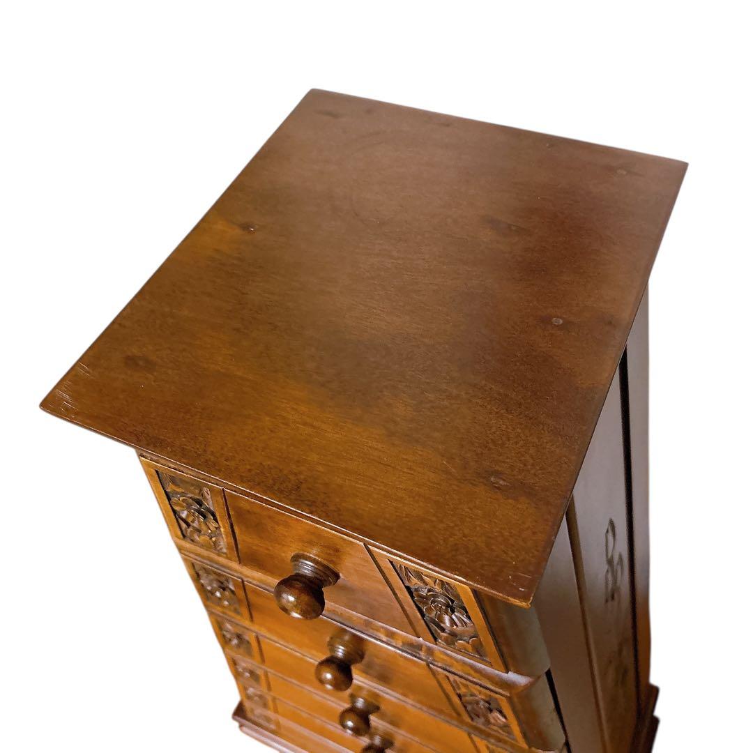 アンティーク風 6段チェスト 木製 レトロ家具 収納タンス おしゃれインテリア