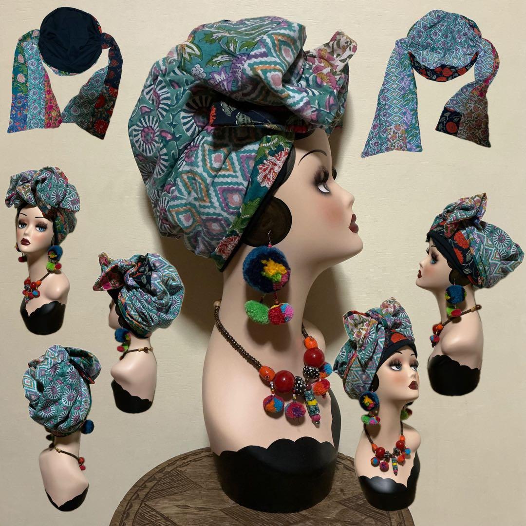 専用ページです　キャンディスカーフターバンキャップ　インド綿