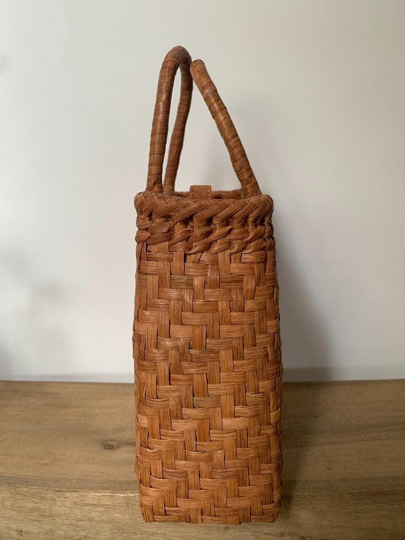山葡萄 かごバッグ 網代編み 籠 手提げ 内布付き