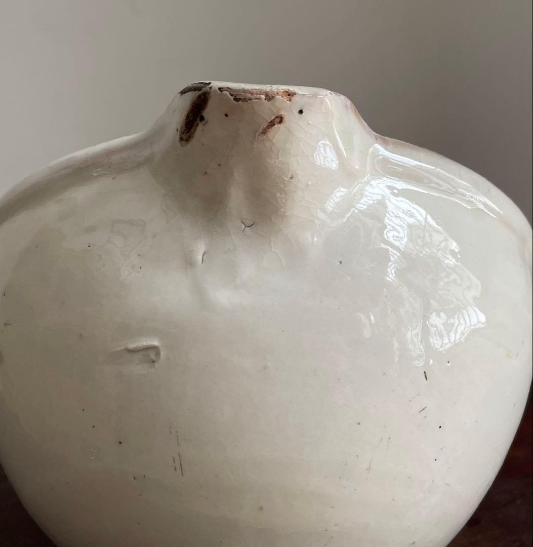 時代　平清水 白釉片口　鉢　陶器　酒器　民藝　骨董　花器　アンティーク