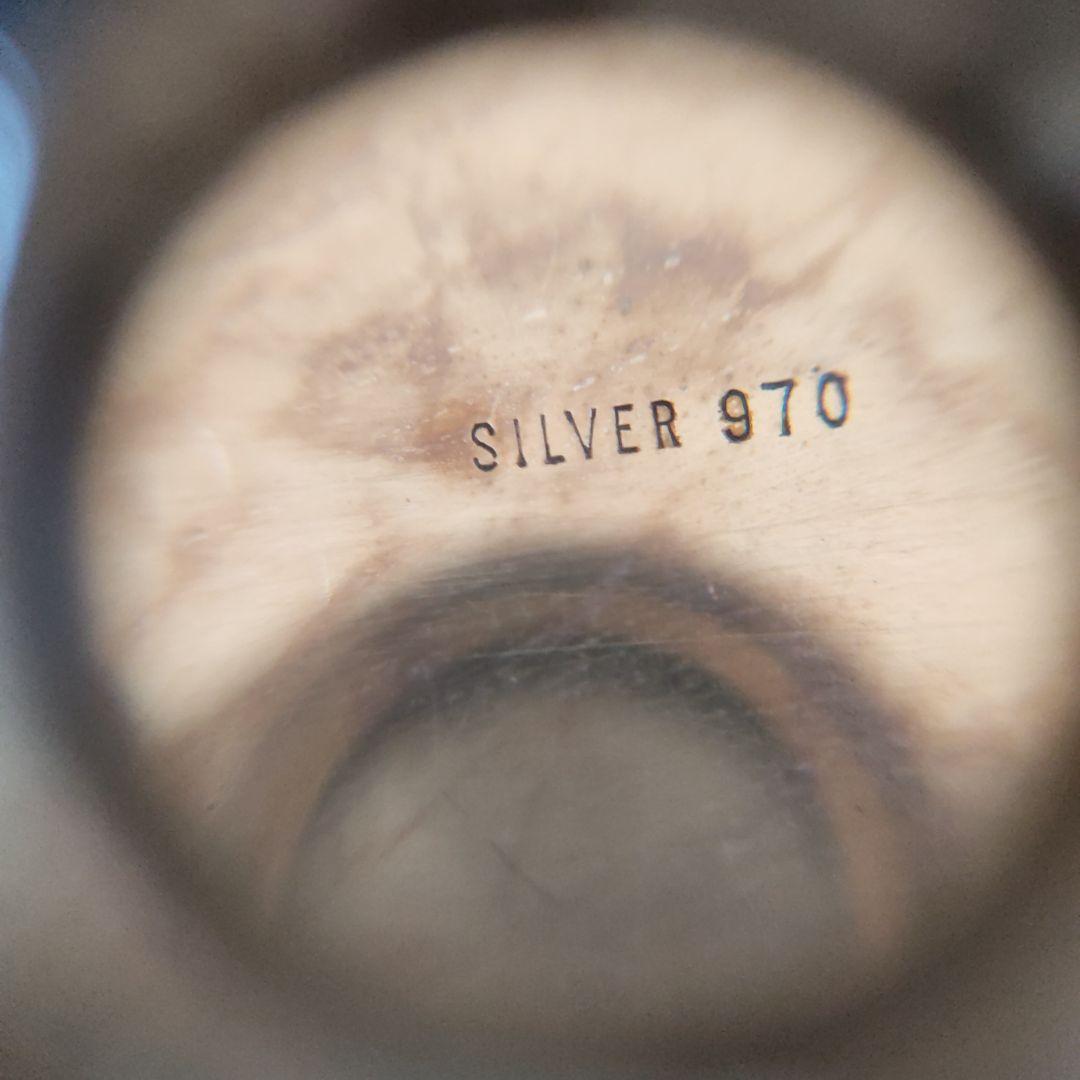 シルバー製。銀製。SILVER970。 ケース箱。家紋。丸に剣に片喰。約450g