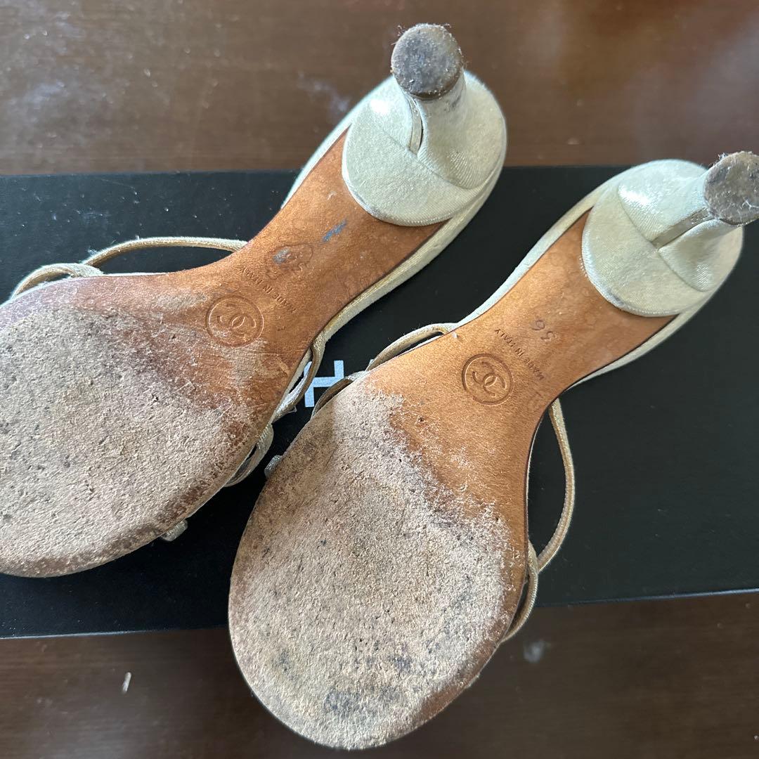 CHANEL フラワー装飾 ミュール 35