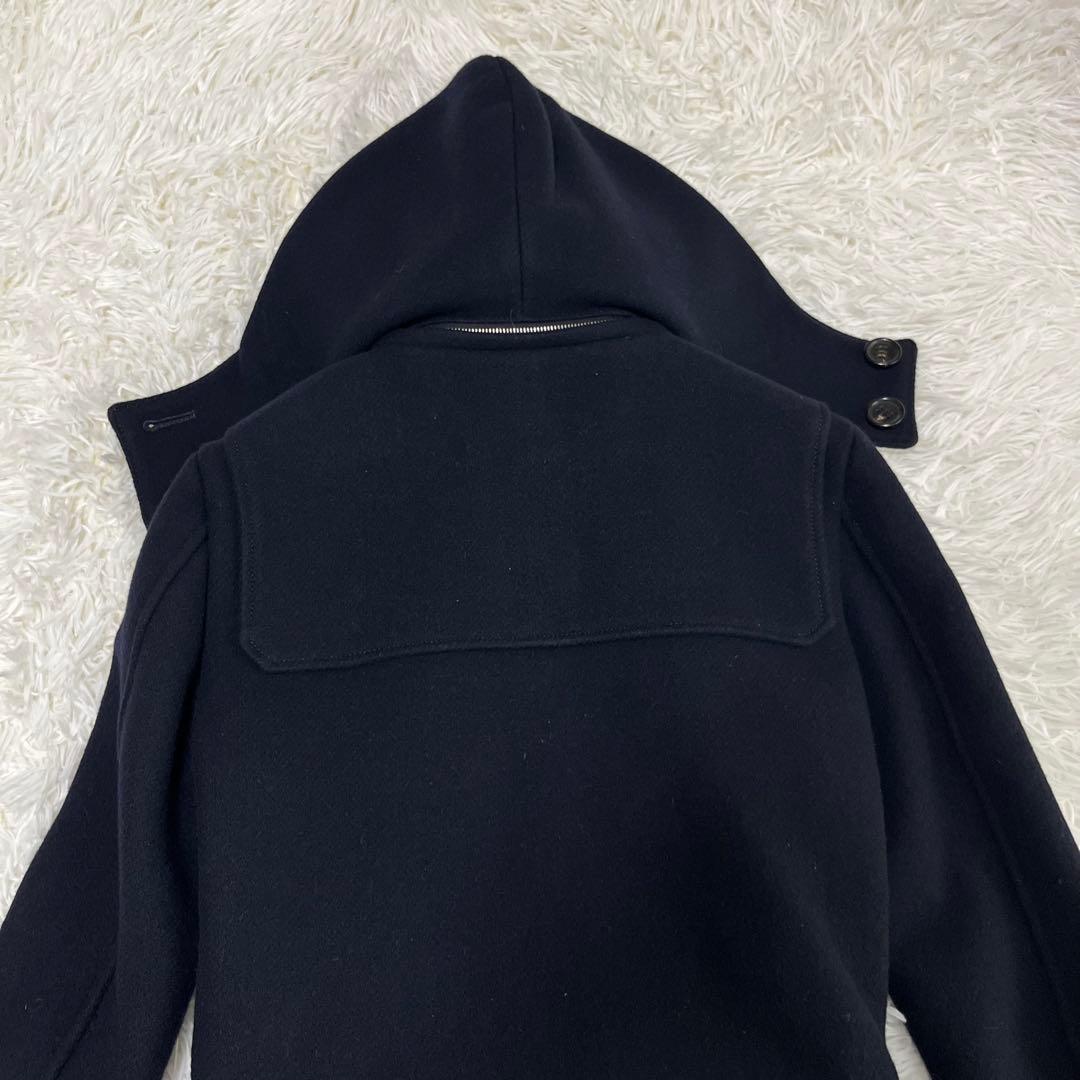 未使用タグ付き！ AKM ダブルメルトン ダッフルコート　フード付き　ネイビー