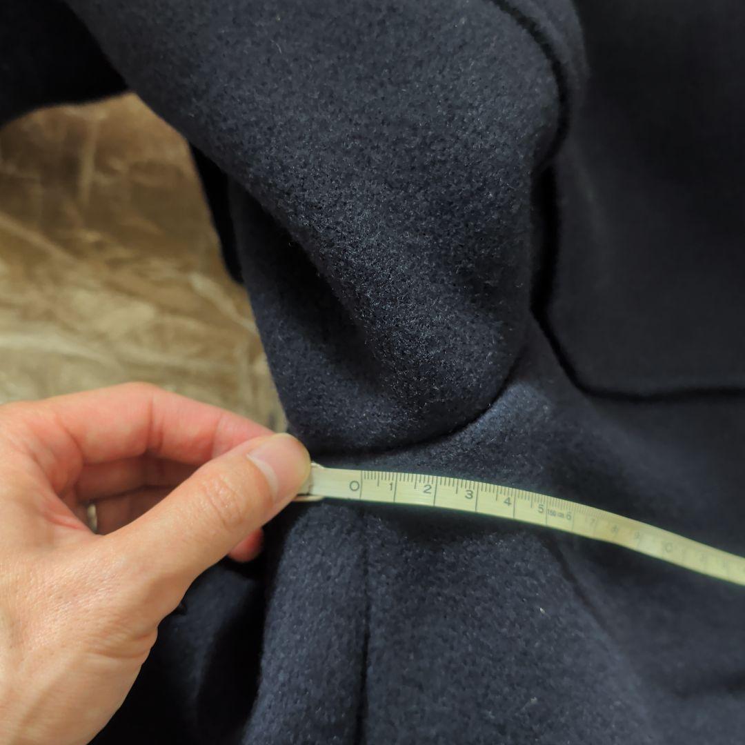 未使用タグ付き！ AKM ダブルメルトン ダッフルコート　フード付き　ネイビー