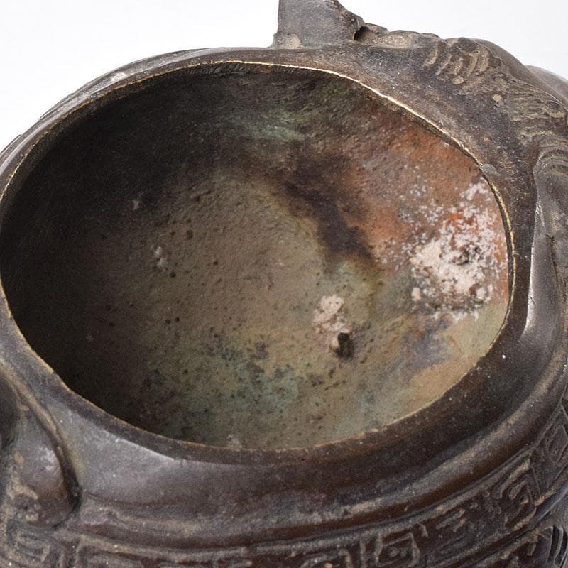 中国　古銅　唐銅　神獣五重塔　香炉　M　R8731