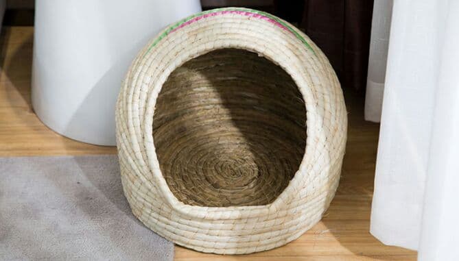 猫の巣猫の草編み巣4
