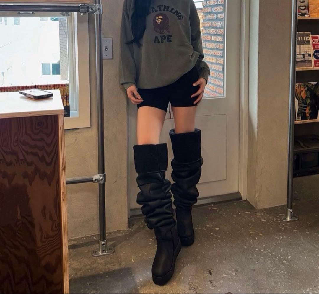 YELLO JACOB LOOSE FIT LONG BOOTS ブラック L