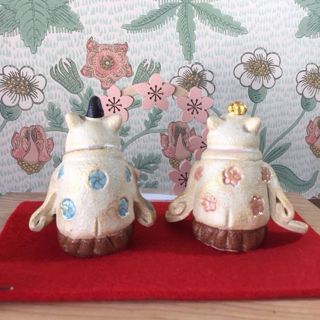 ②猫の日♡限定m(=✧ω✧=)m✧ ✧ ✧ 白猫♡白猫　猫ひな人形