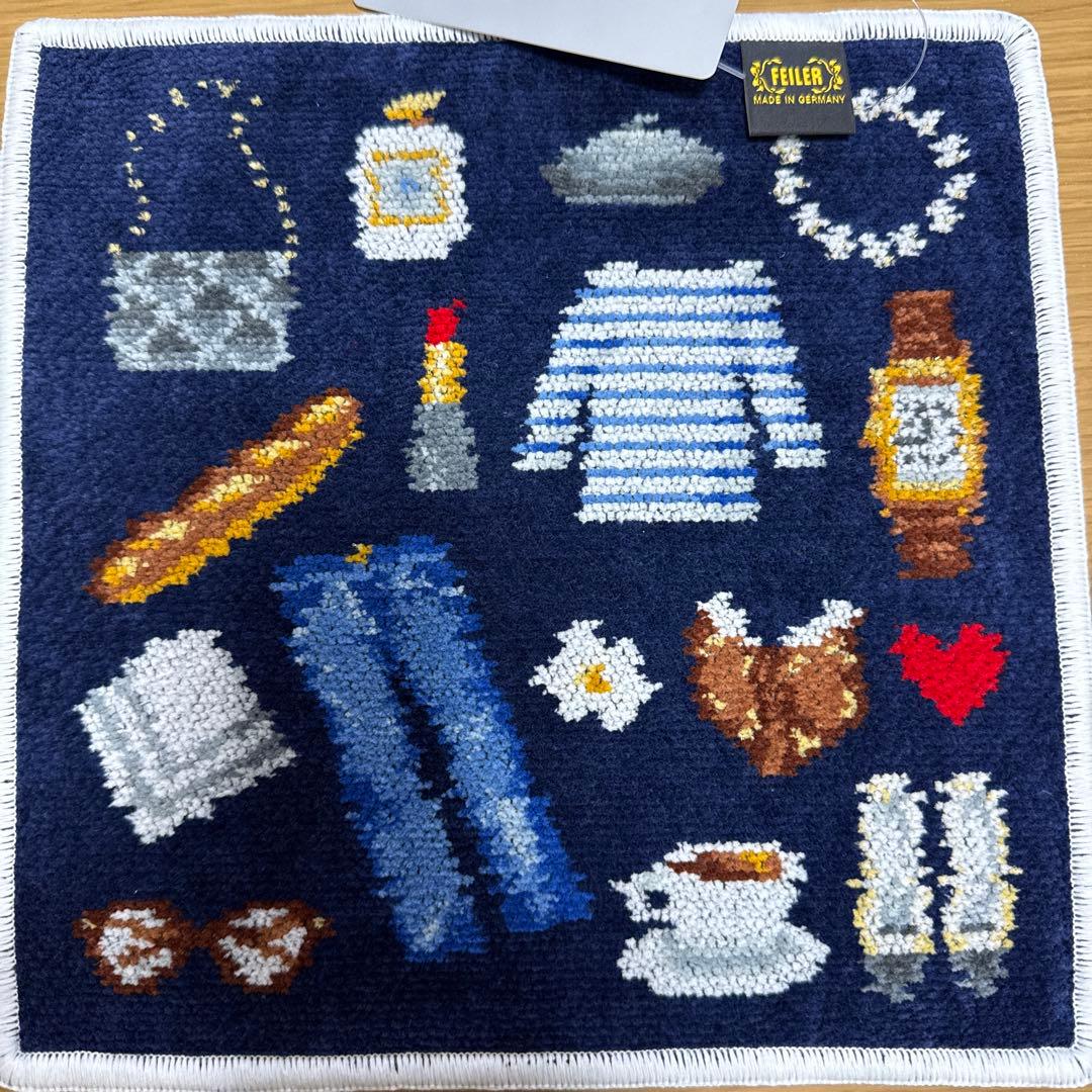 【新品未開封】IENA ×FELLER コラボハンカチ ネイビー×白