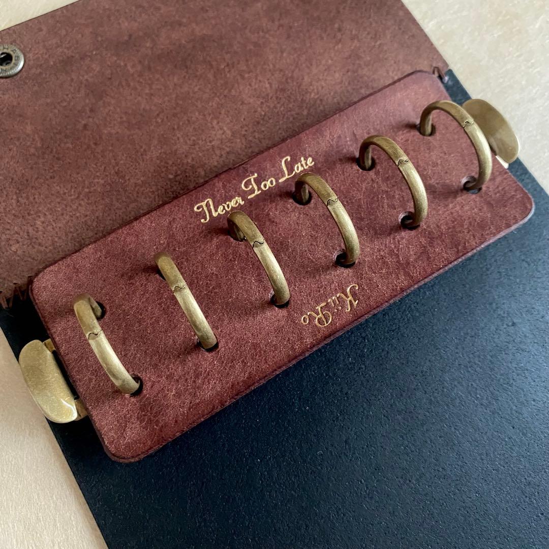 自由手帳 ミニ6 ダークブラウン×ブラック