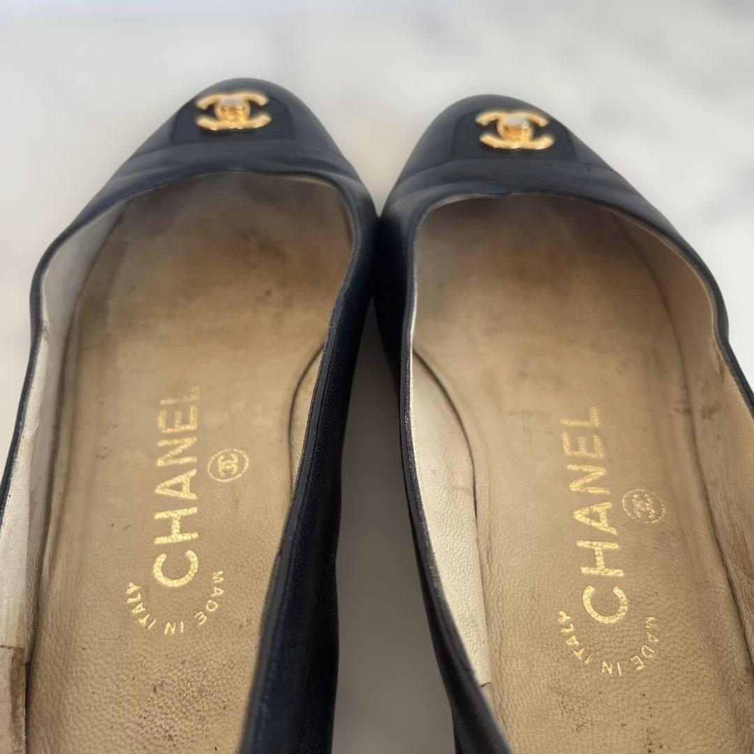 シャネル ココマーク　ターンロック　パンプス　フラットシューズ　ローファー