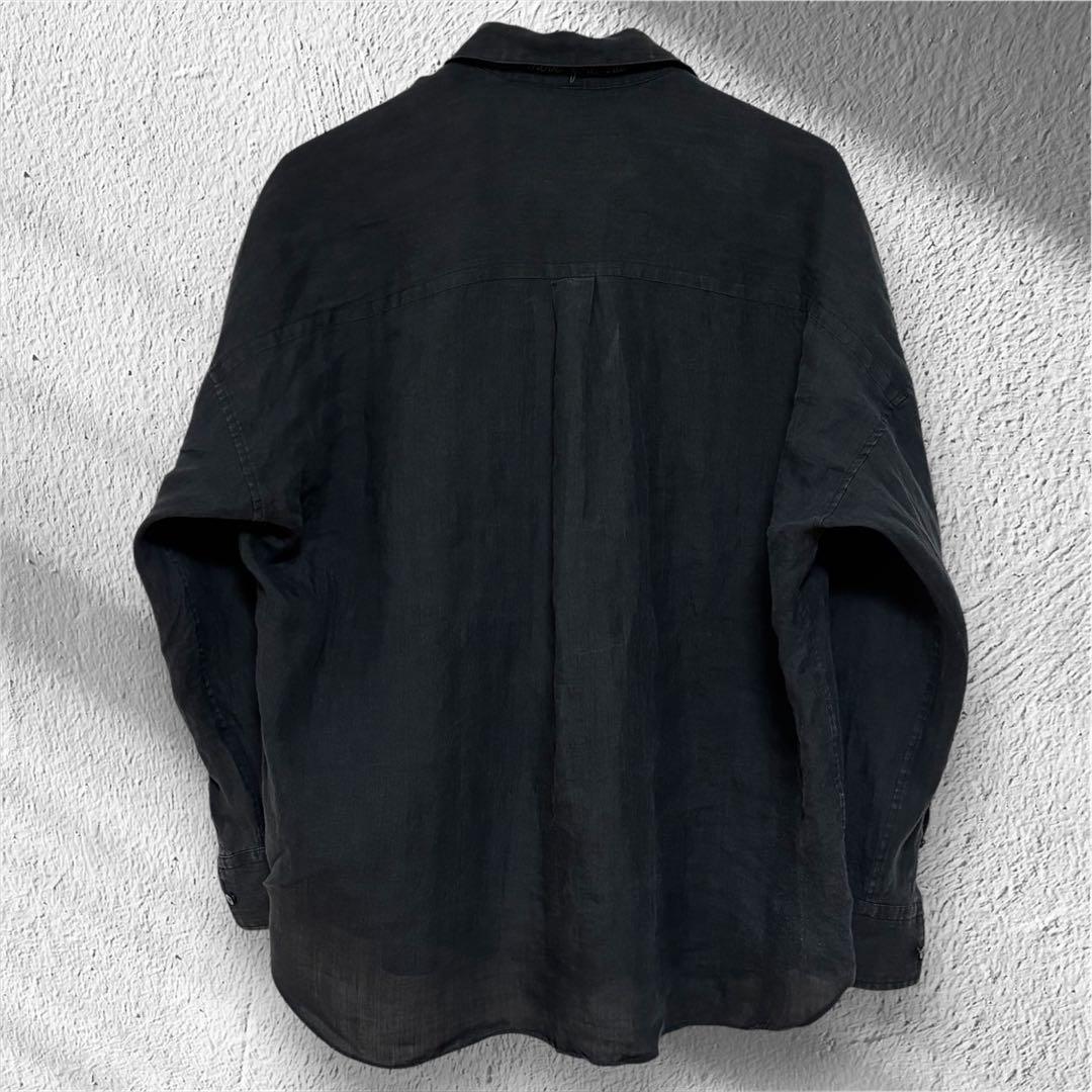【美品】&RC カレンソロジー リネン100% ビッグシャツ ブラック 日本製