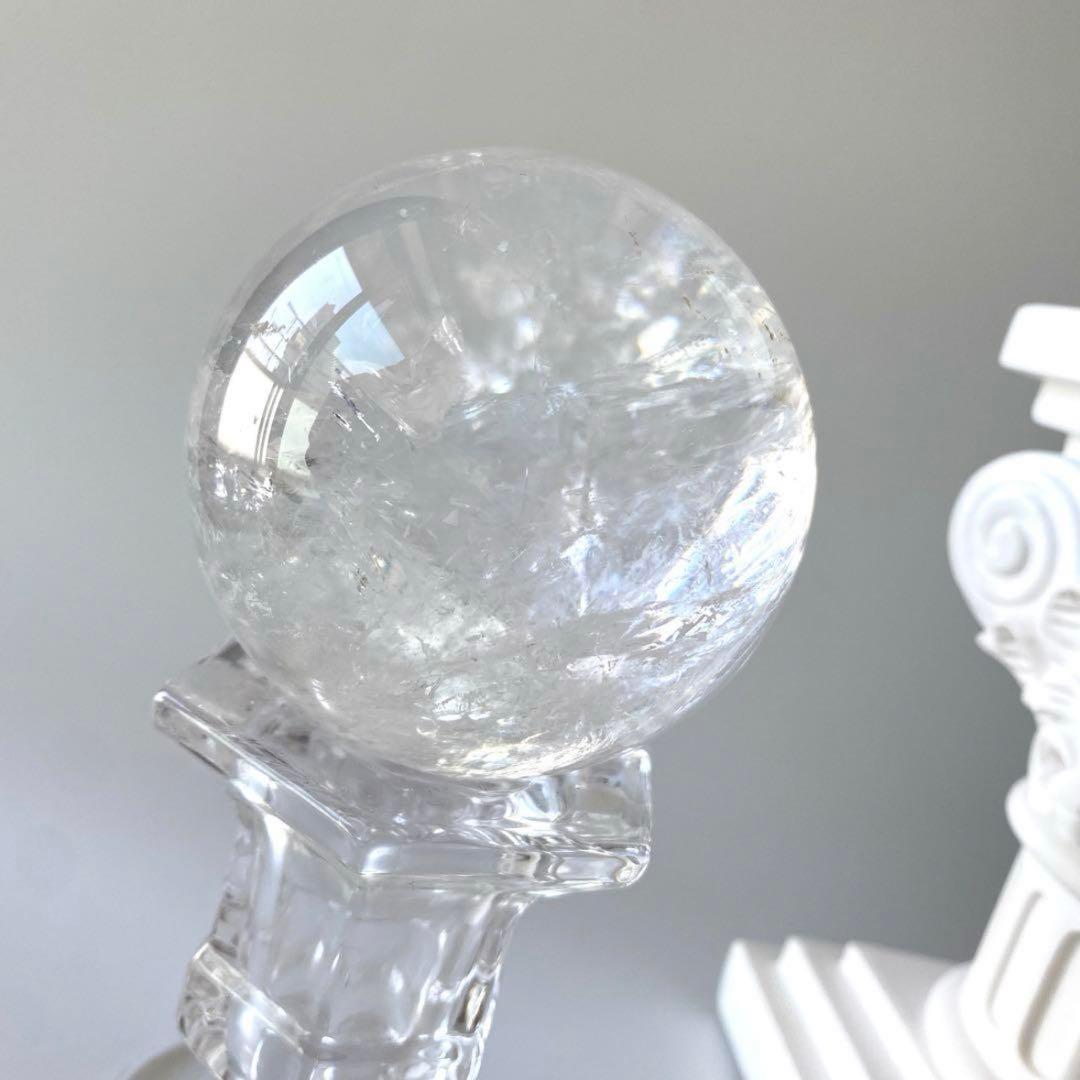 綺麗 虹入り ヒマラヤレインボー 水晶 丸玉 57.6mm