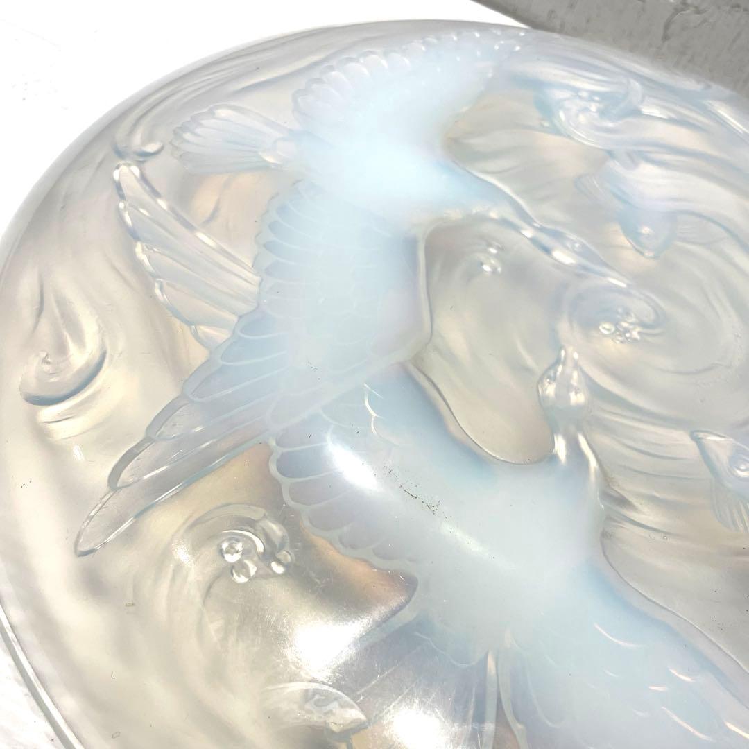 希少 オパールセントガラス エトラン（ETLING）大皿 鳥 魚 インテリア