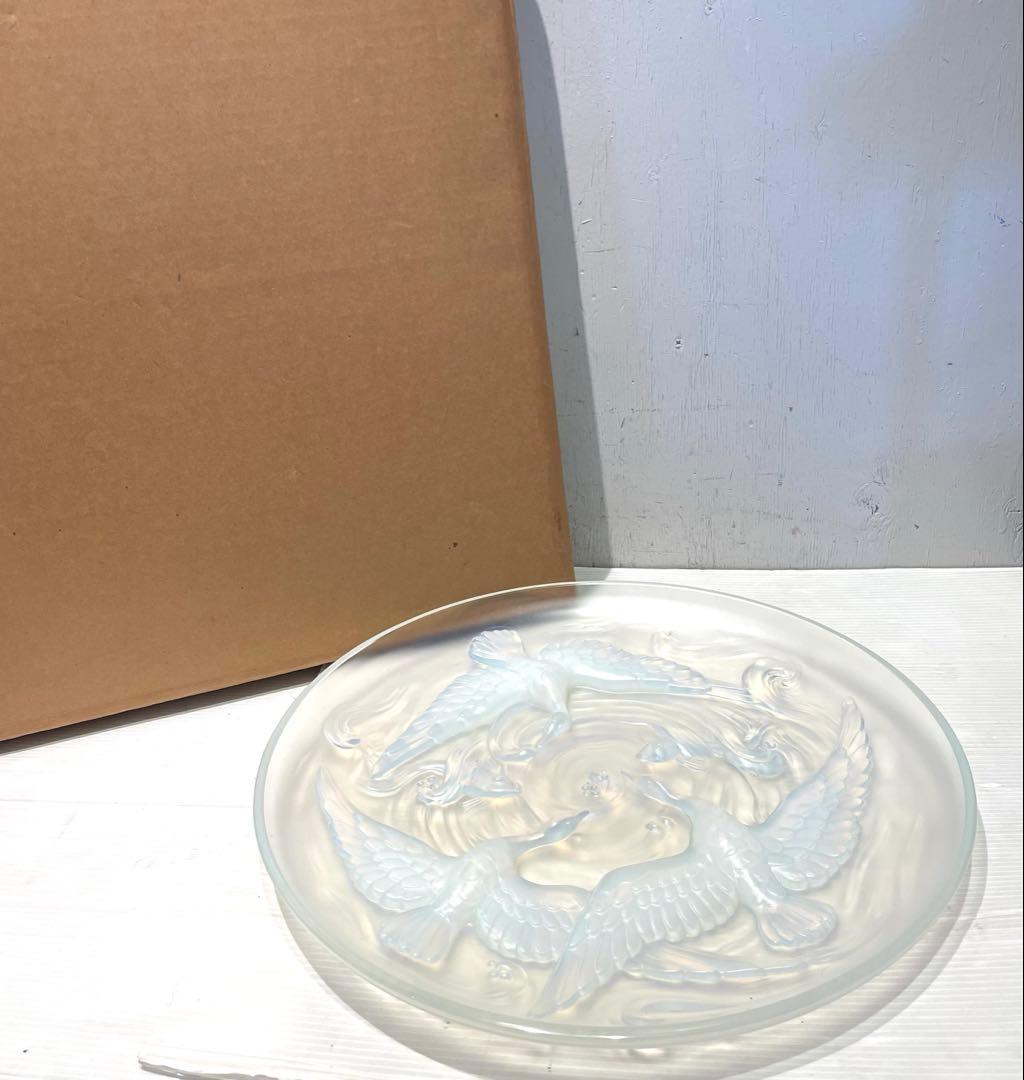 希少 オパールセントガラス エトラン（ETLING）大皿 鳥 魚 インテリア