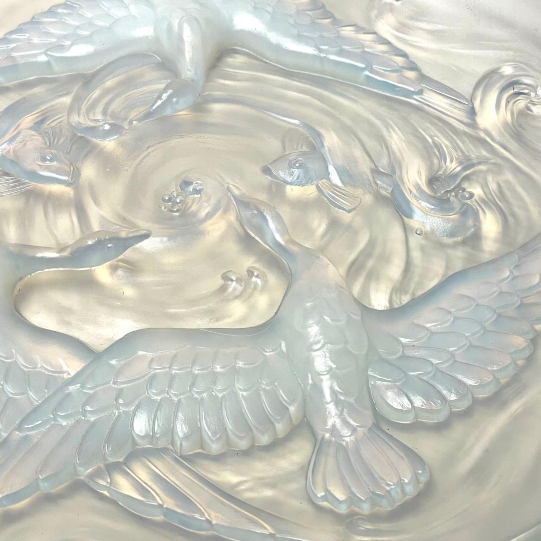 希少 オパールセントガラス エトラン（ETLING）大皿 鳥 魚 インテリア