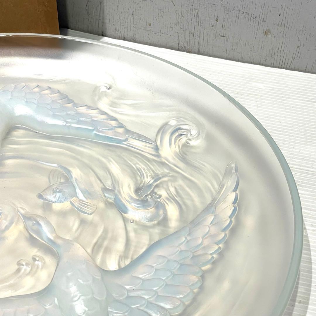 希少 オパールセントガラス エトラン（ETLING）大皿 鳥 魚 インテリア