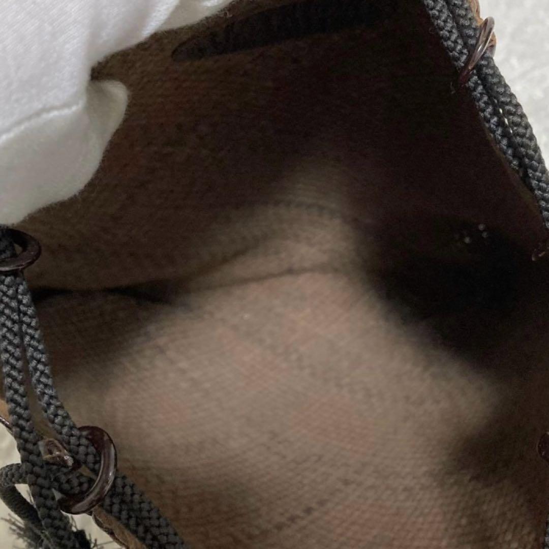 美品♡ JURGEN LEHL レザー 巾着 メッシュ バッグ ダークブラウン