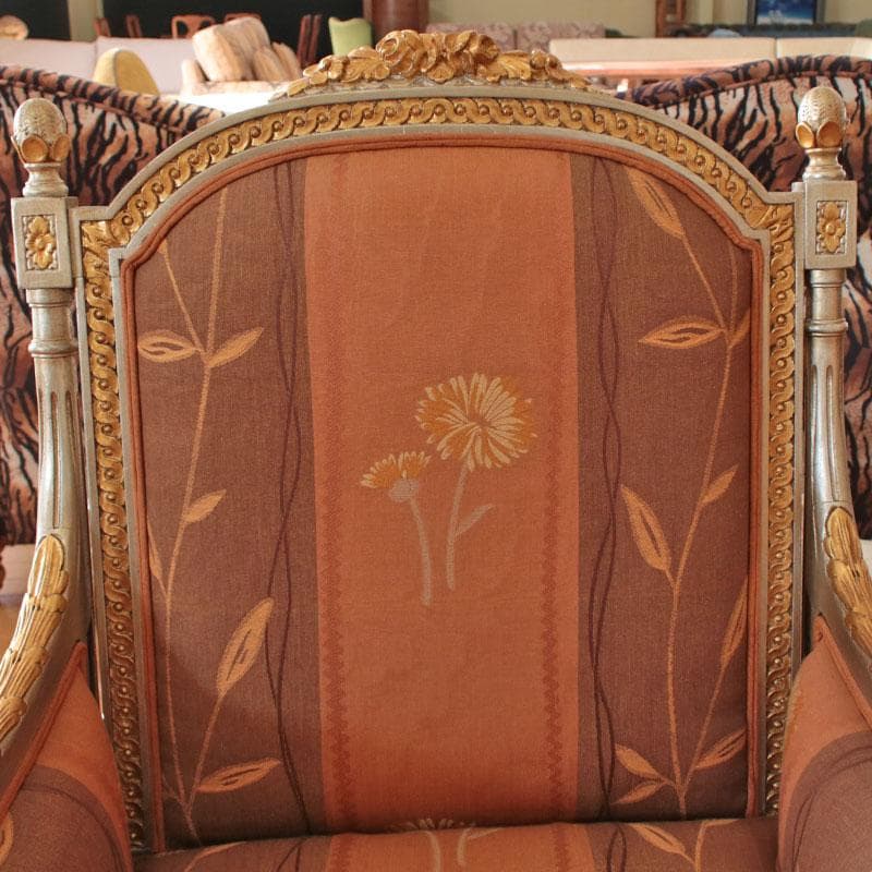 イタリア製1人掛けソファ シングル クラシック レトロ 122-146