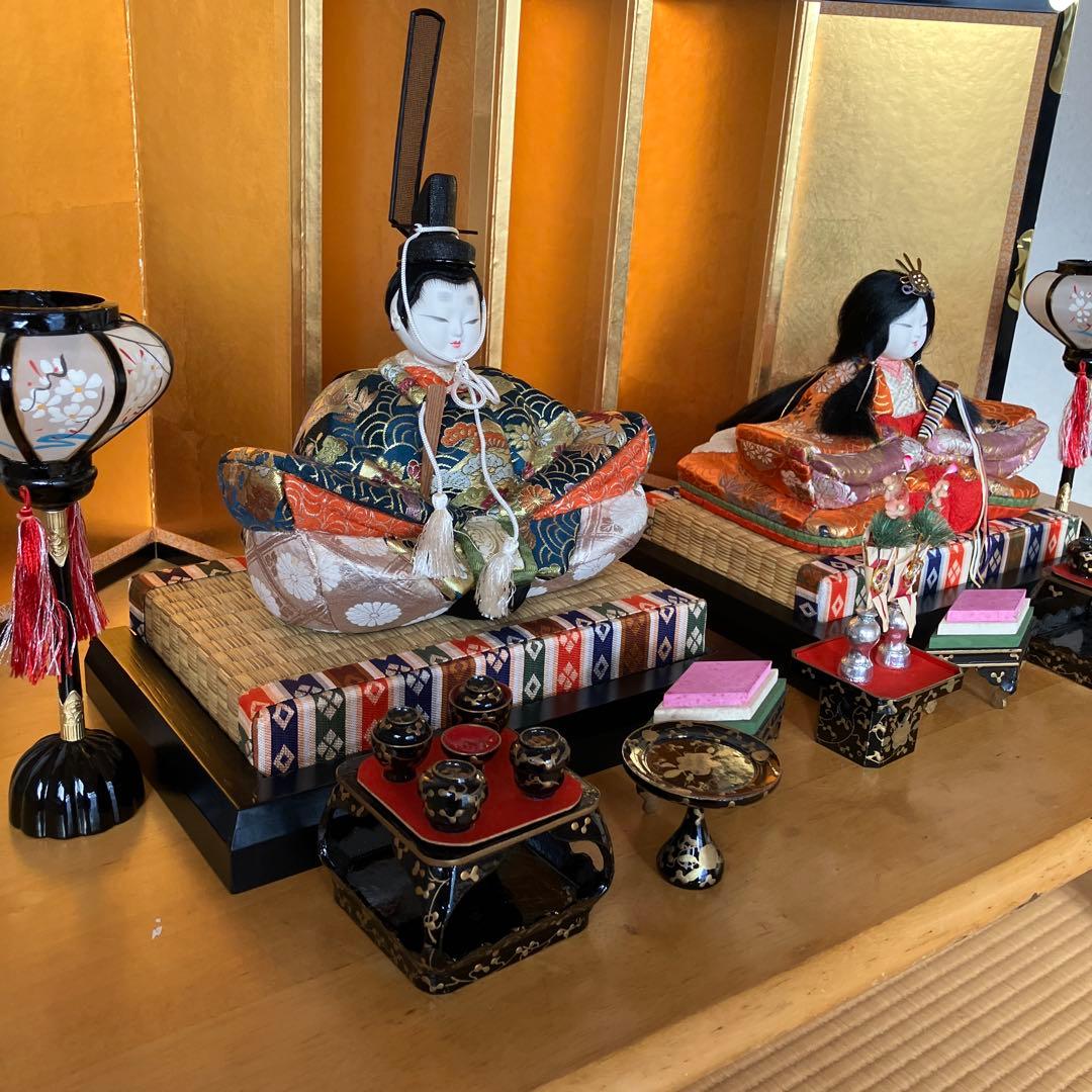 【雛人形】木目込み雛(⁎⁍̴̛ᴗ⁍̴̛⁎)上品なお顔です♪親王飾り