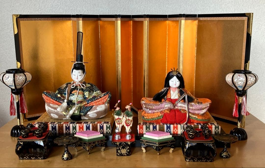 【雛人形】木目込み雛(⁎⁍̴̛ᴗ⁍̴̛⁎)上品なお顔です♪親王飾り