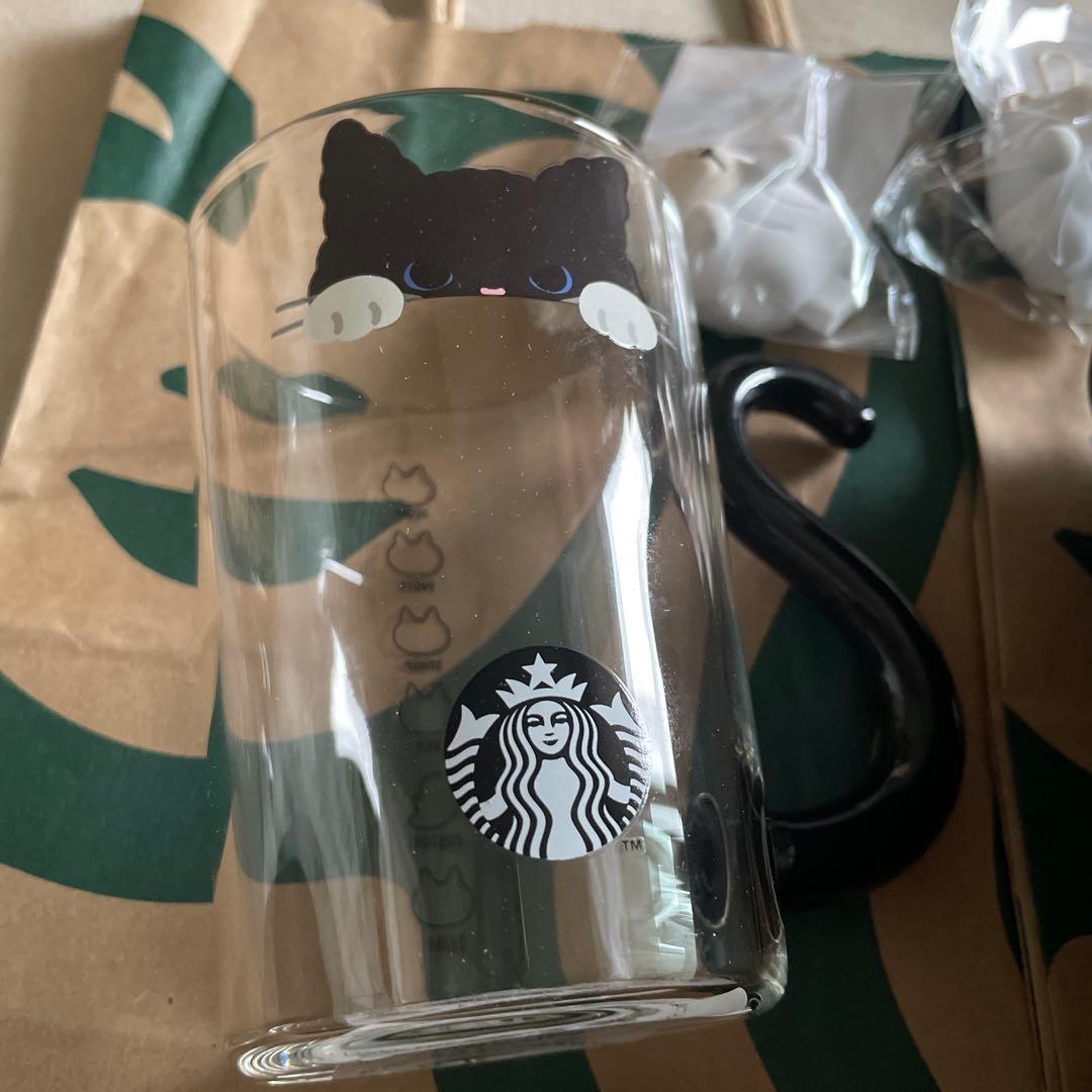 【新品】スタバ　ハロウィン2025 リユーザブルカップ　耐熱グラスマグキャット