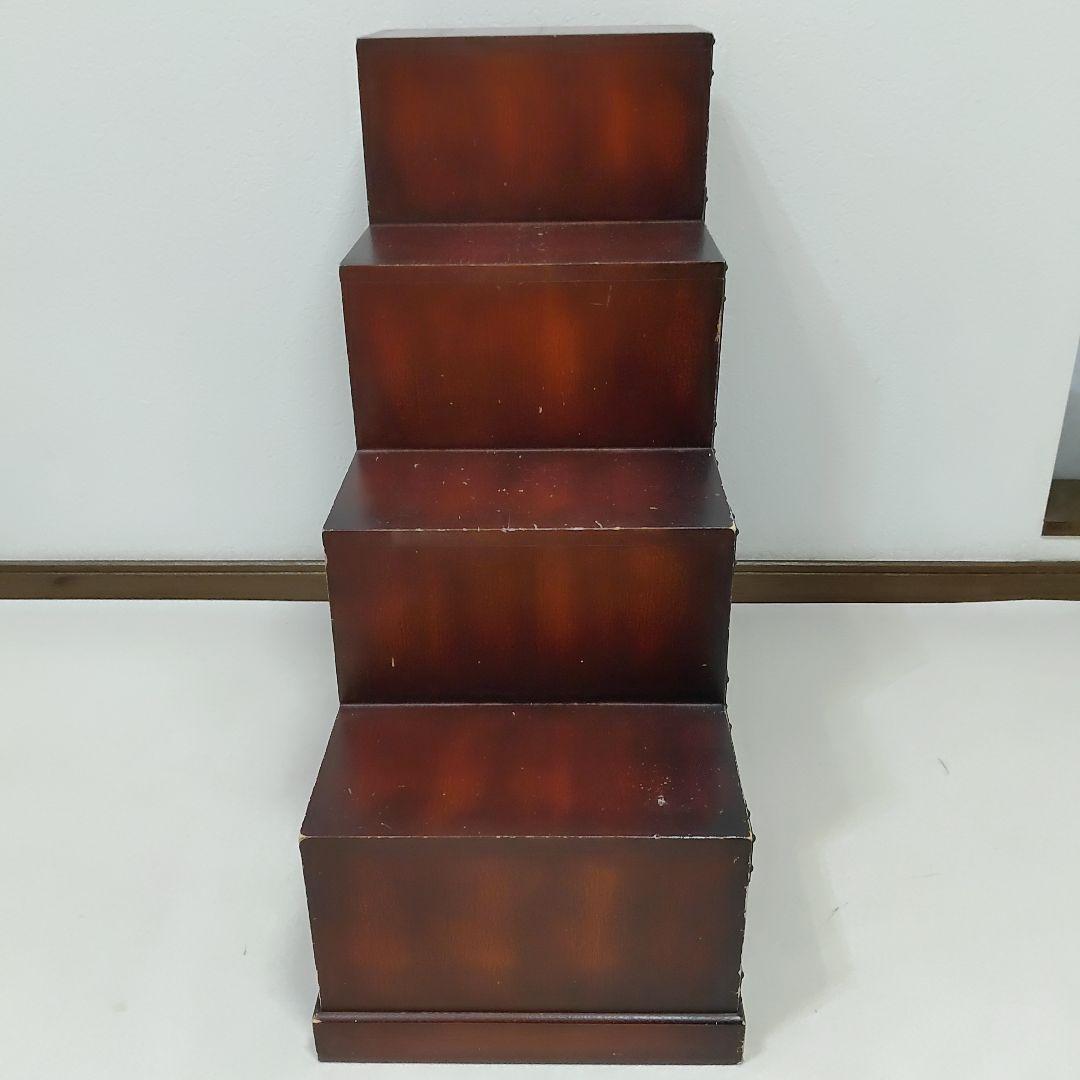 レトロ調 階段タンス 和風 民芸家具 小物収納　左下り