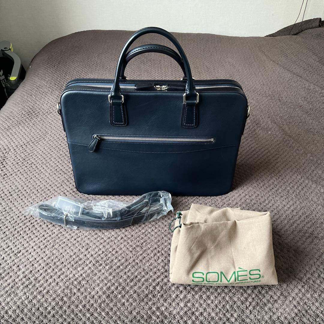 ソメスサドル ブリーフケース ネイビー