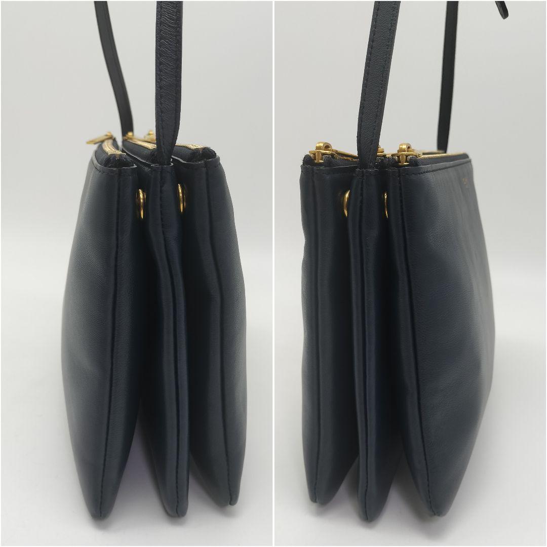 極美品✨セリーヌ　ショルダーバッグ　ネイビー　新ロゴ