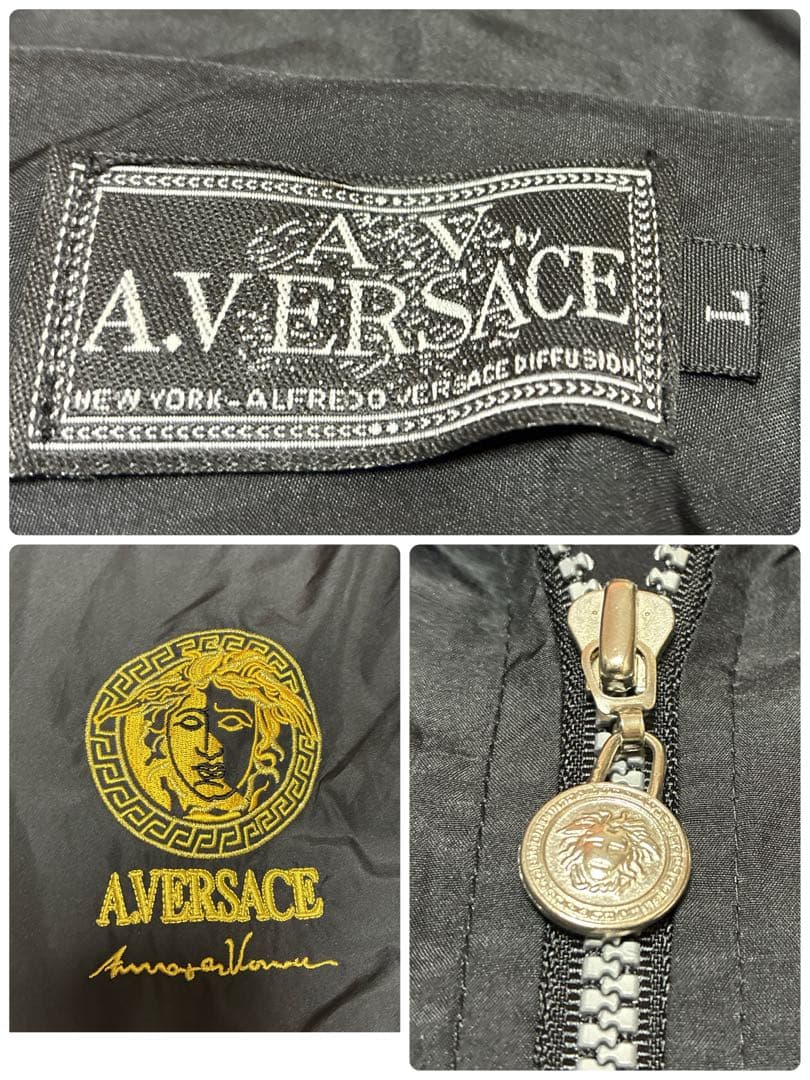 ⭐️美品⭐️ A.VERSACE ナイロンジャケット　メデューサ　XL相当 ブラック