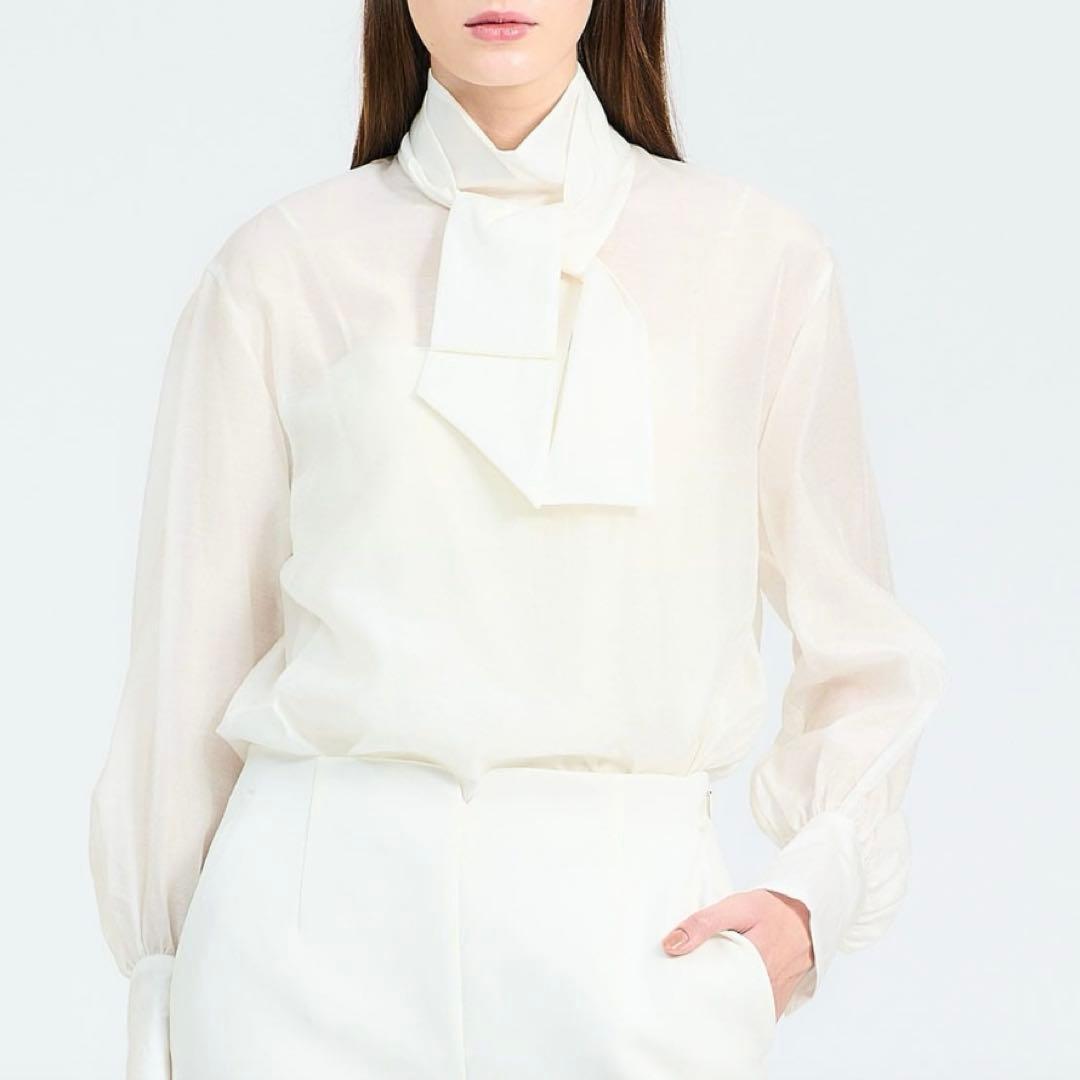 極美品⭐︎ESTNATION 3.3万　ボウタイ ブラウス　ホワイト　セレモニー