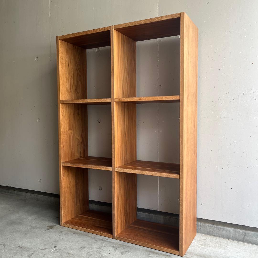 peru★無印スタッキングシェルフ３段×２列・ウォールナット材・チェスト付