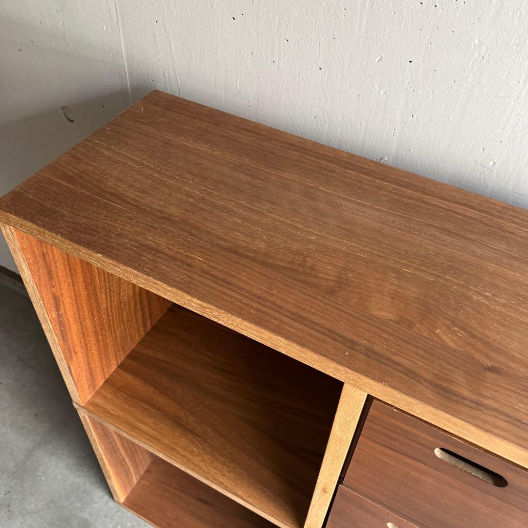 peru★無印スタッキングシェルフ３段×２列・ウォールナット材・チェスト付