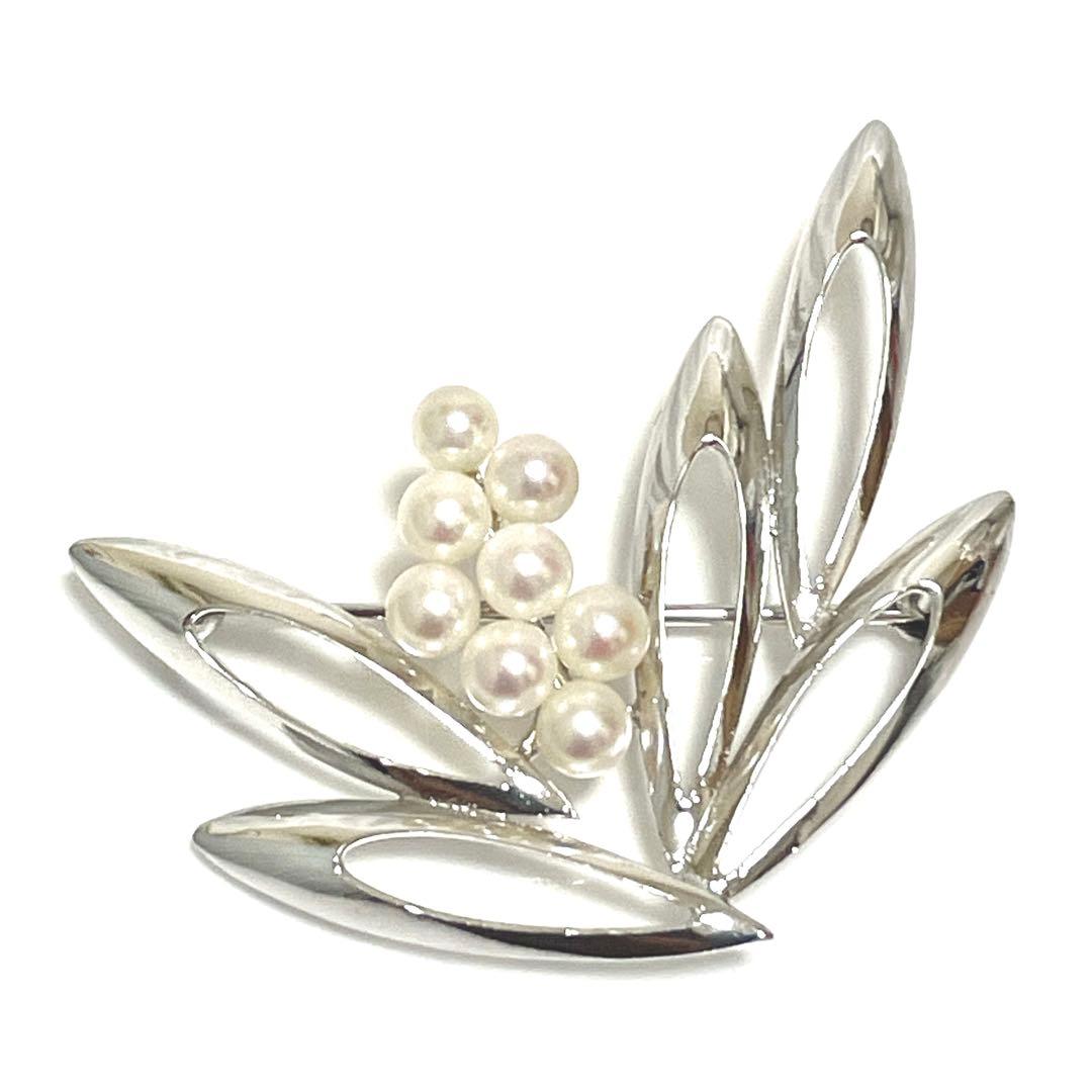 超希少✨皇室御用達 ミキモト アコヤ真珠 ベビーパール ブローチ リーフ