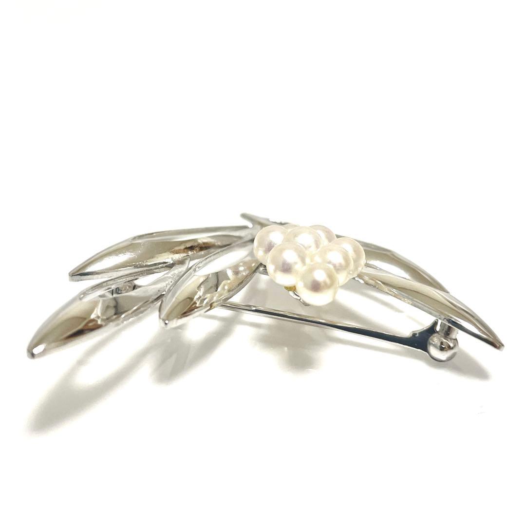 超希少✨皇室御用達 ミキモト アコヤ真珠 ベビーパール ブローチ リーフ