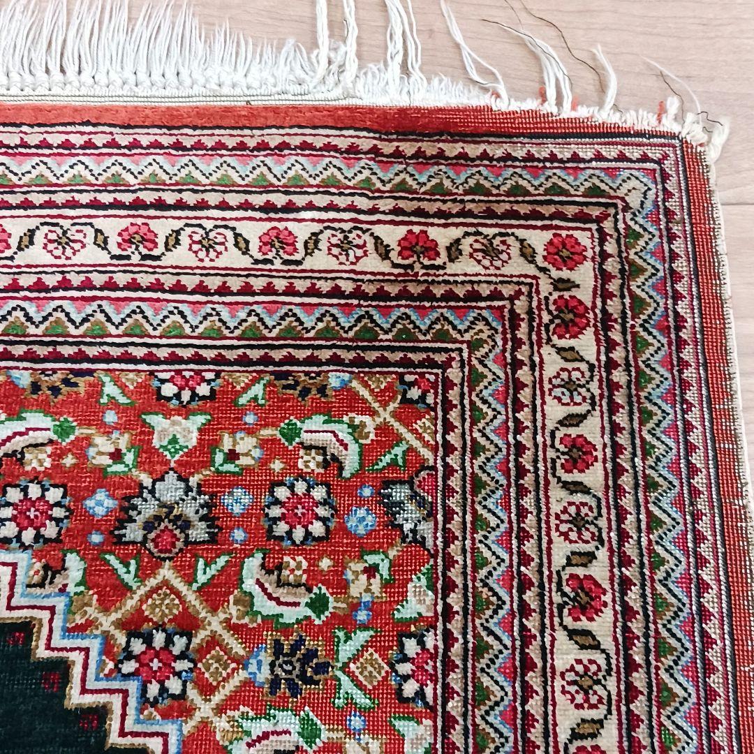 専用Y3250 ペルシャ絨毯 クム産 シルク100% 手織り90万ノット