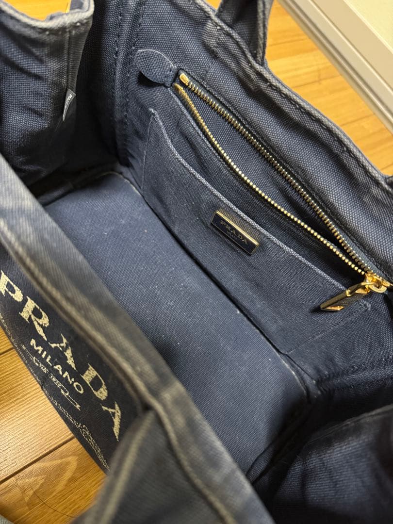 プラダ カナパ デニム ブルー ネイビー バック バッグ トートバッグ