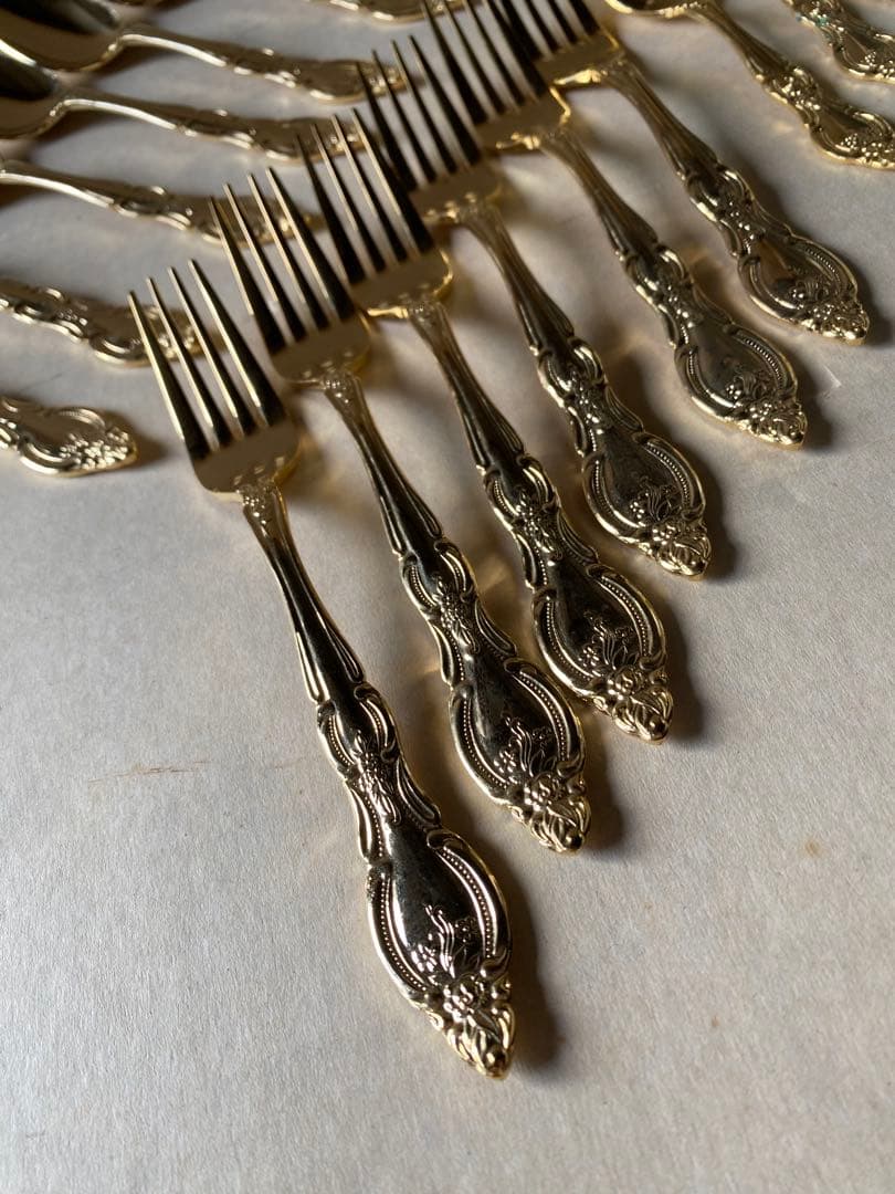 金メッキ　カトラリーセット　ゴールド