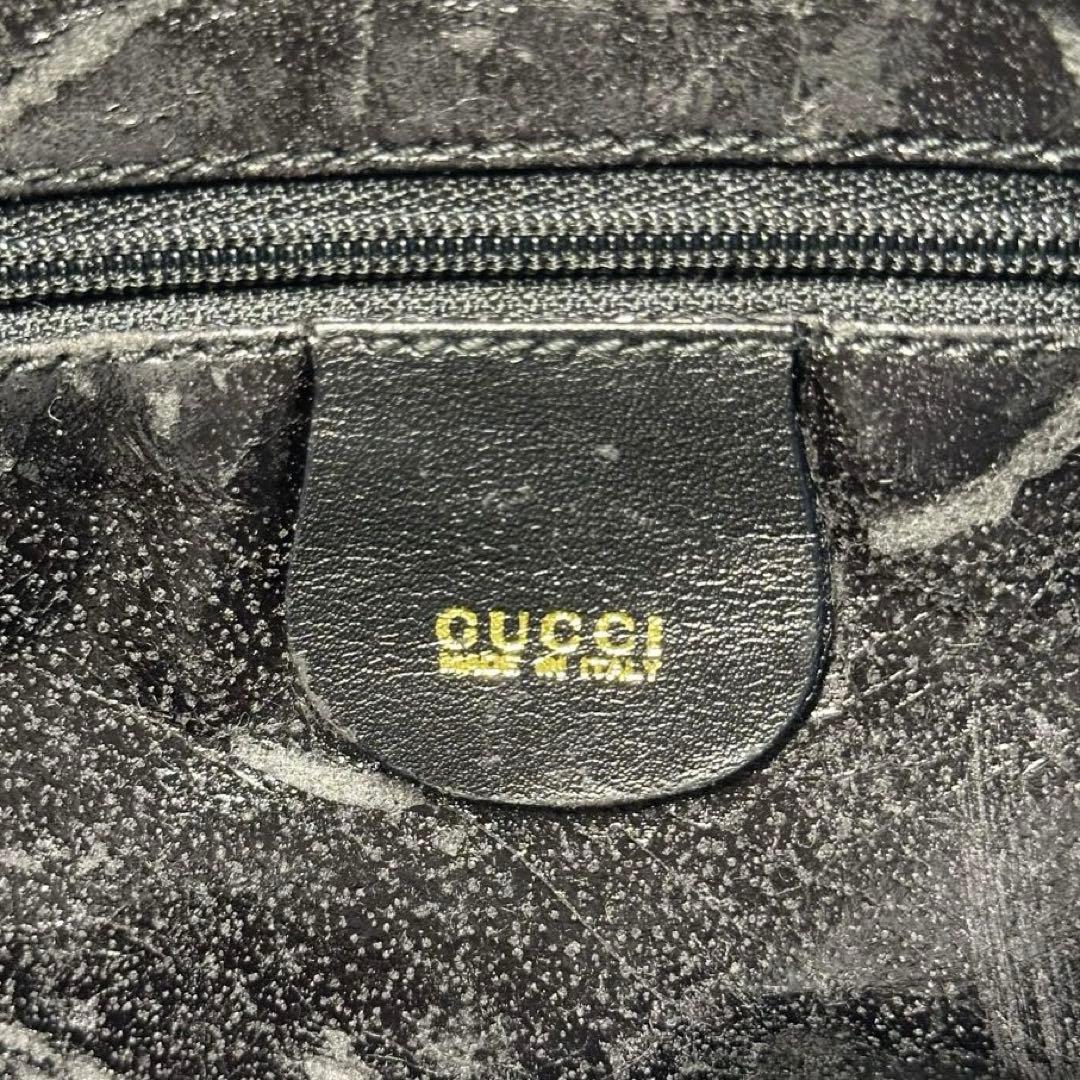 バッグ GUCCI Bamboo Leather Handbag BLACK