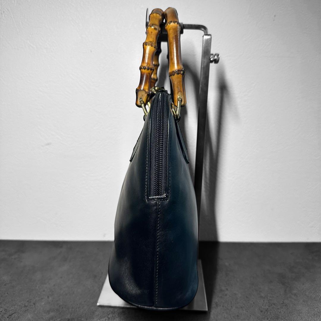 バッグ GUCCI Bamboo Leather Handbag BLACK